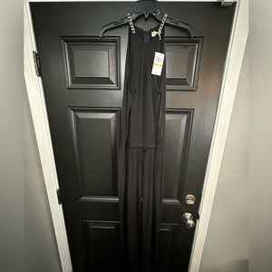 MK black with collar detail jump suit